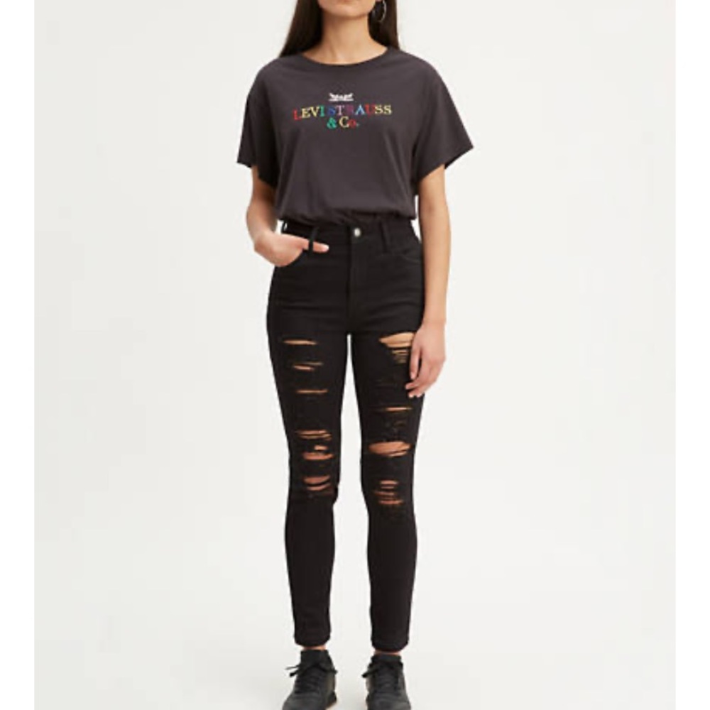 Levi's 720 High Rise Ripped Super Skinny Jeans